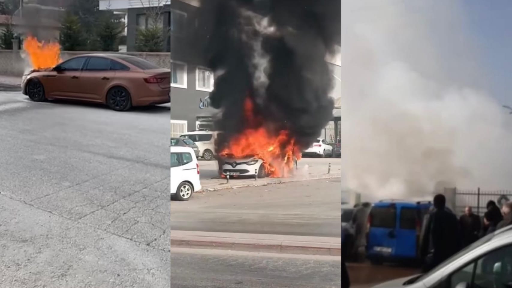 Tesadüfün Böylesi... Konya'da Aynı Gün 3 Araç Alev Aldı!