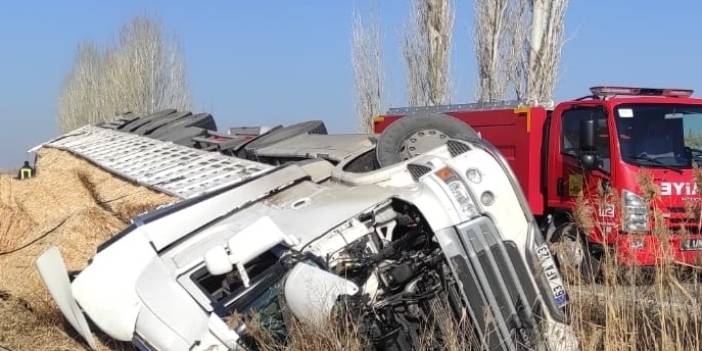 Konya'da kaza! Kamyon devrildi: 1 ölü