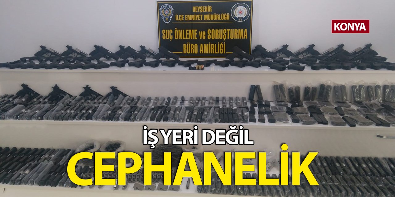 Konya’da Polisin Operasyon Yaptığı İş Yerinden Cephanelik Çıktı!