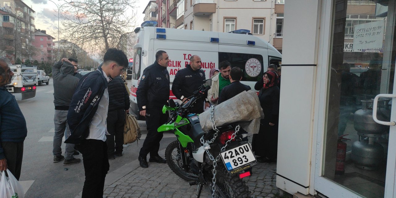 Konya'da kaza! Otomobille motosiklet çarpıştı:1 yaralı