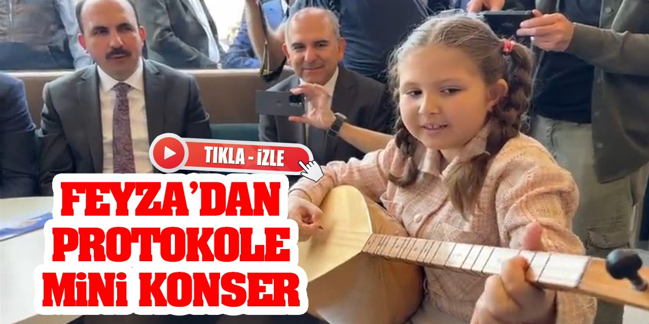 Konyalı Minik Feyza'dan protokole mini konser (Tıkla-İzle)