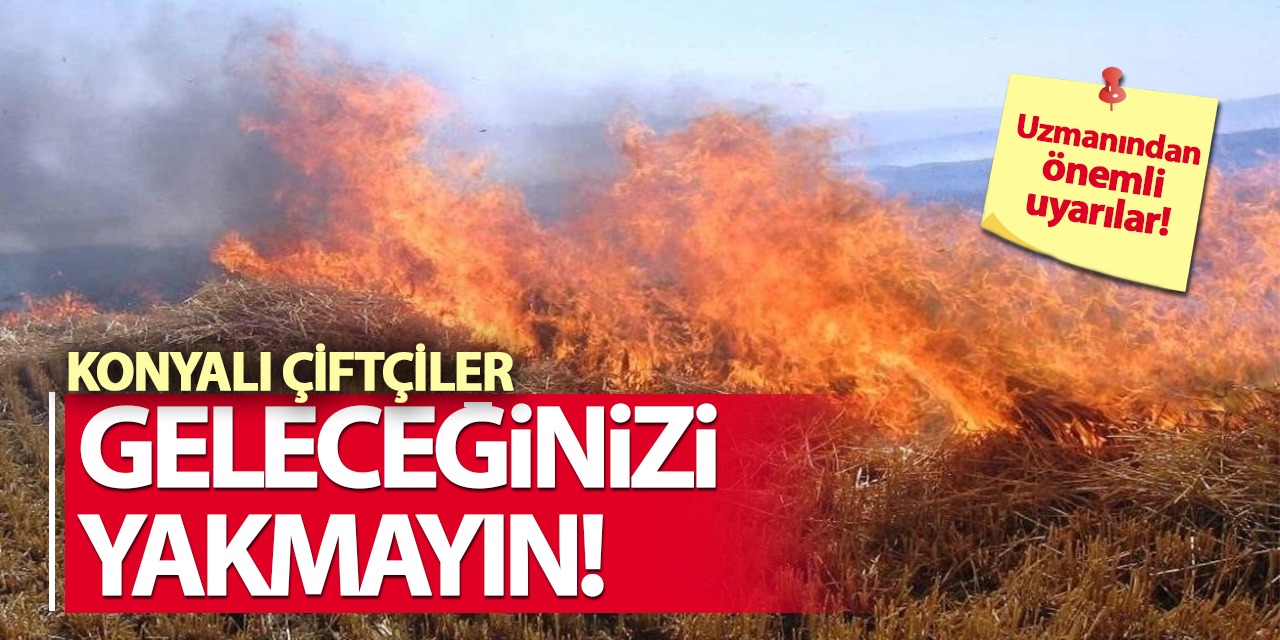 Uzmanından Önemli Uyarılar! Konyalı Çiftçiler Geleceğinizi Yakmayın!