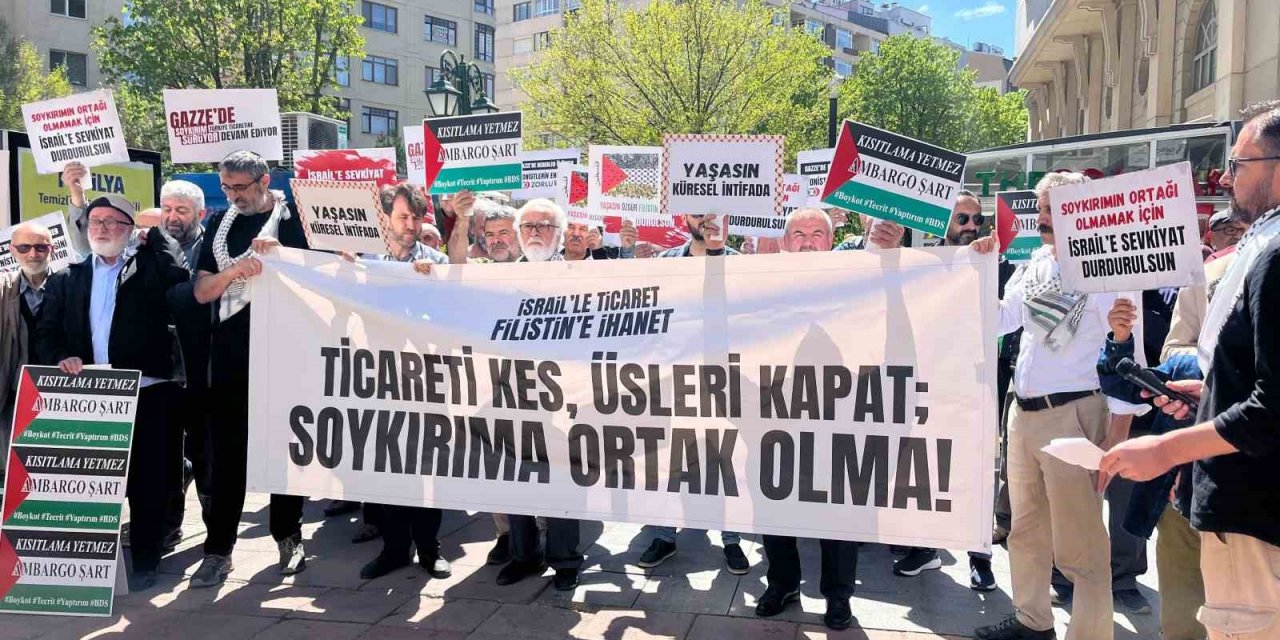 İsrail’le ticari ilişkilerin son bulması için eylem yapıldı