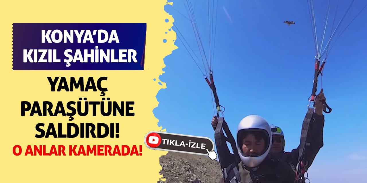 Konya'da Kızıl Şahinler Yamaç Paraşütüne Saldırdı! O Anlar Kamerada...