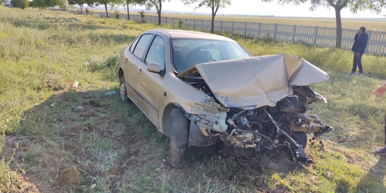 Konya’da otomobil şarampole uçtu: 1 yaralı