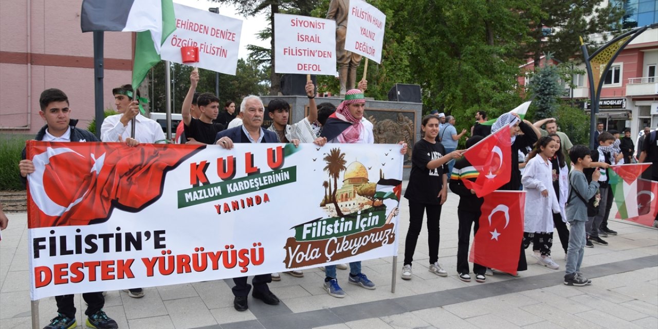 Kulu'da Filistin'e destek yürüyüşü yapıldı