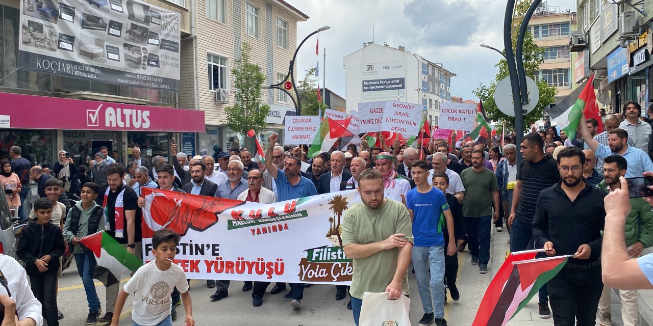 Konya'da Filistin'e destek yürüyüşü