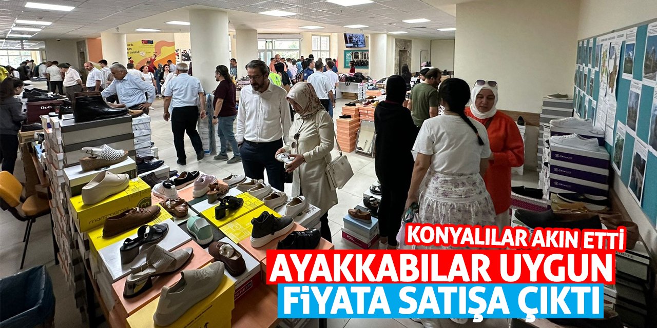 Ayakkabılar uygun fiyata satışa çıktı! Konyalılar akın etti