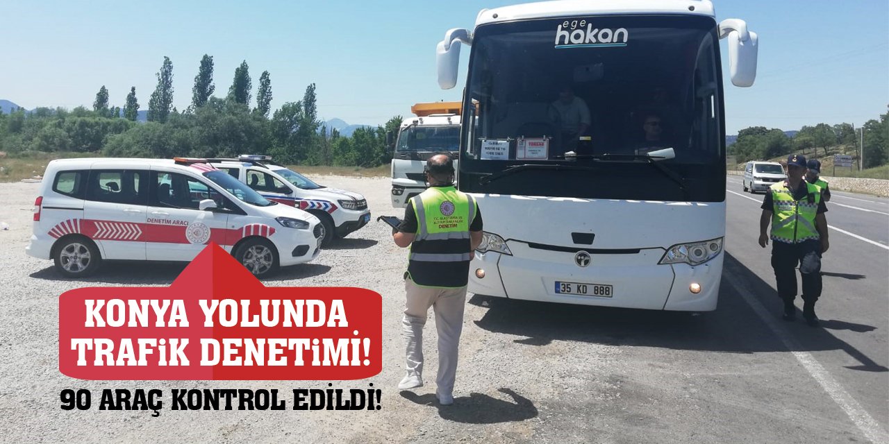 Konya Yolunda Trafik Denetimi! 90 Araç Kontrol Edildi!