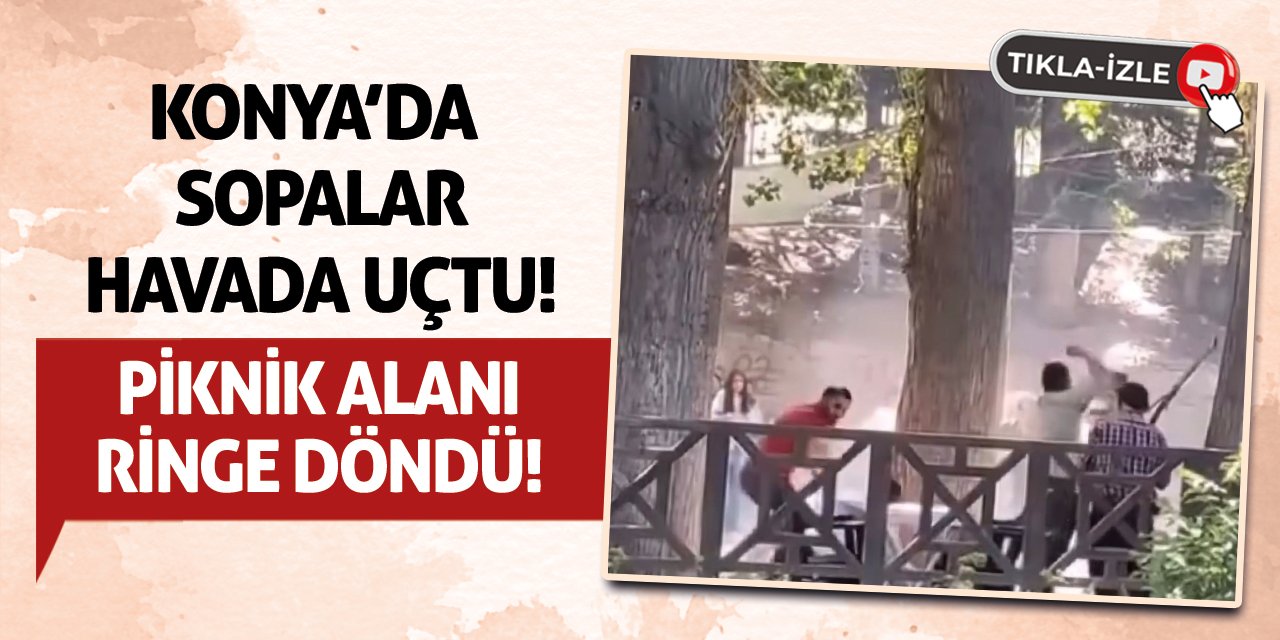 Konya’da Sopalar Havada Uçtu! Piknik Alanı Ringe Döndü!