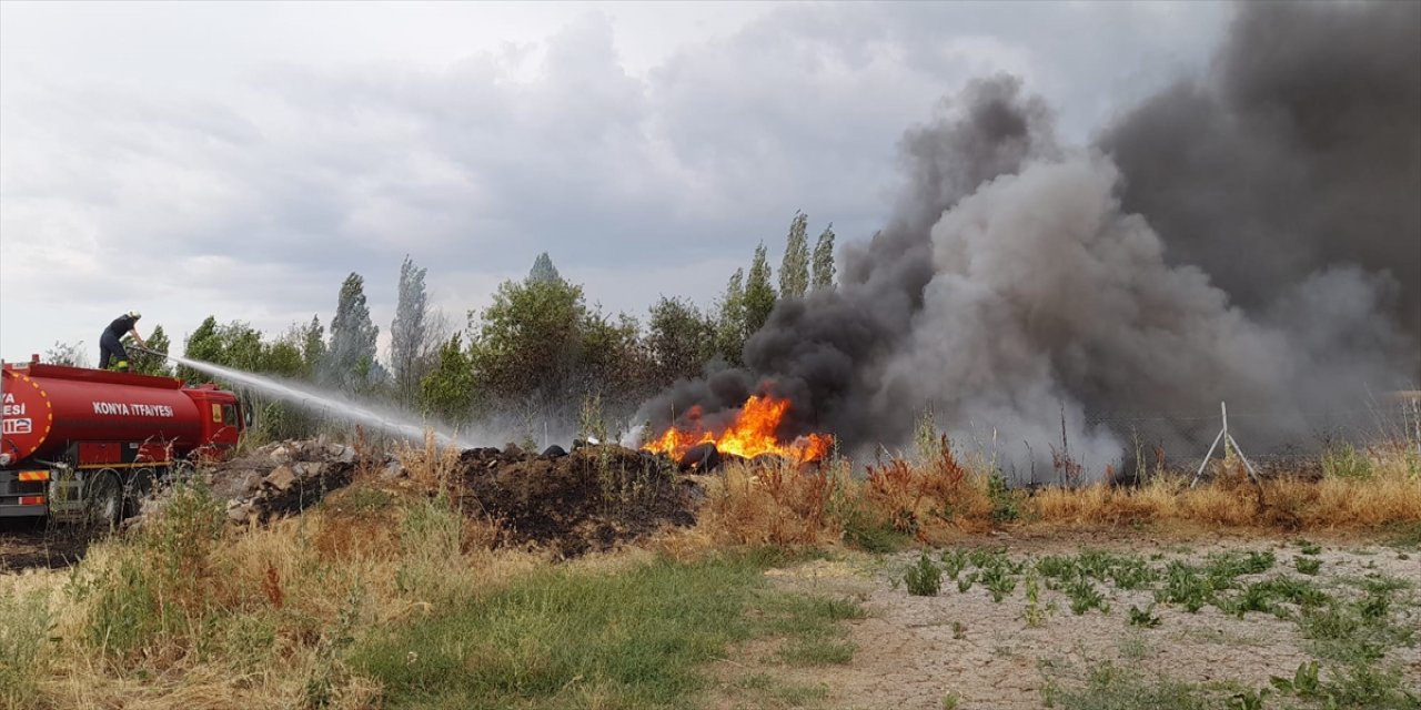 Konya'da anız yangını söndürüldü