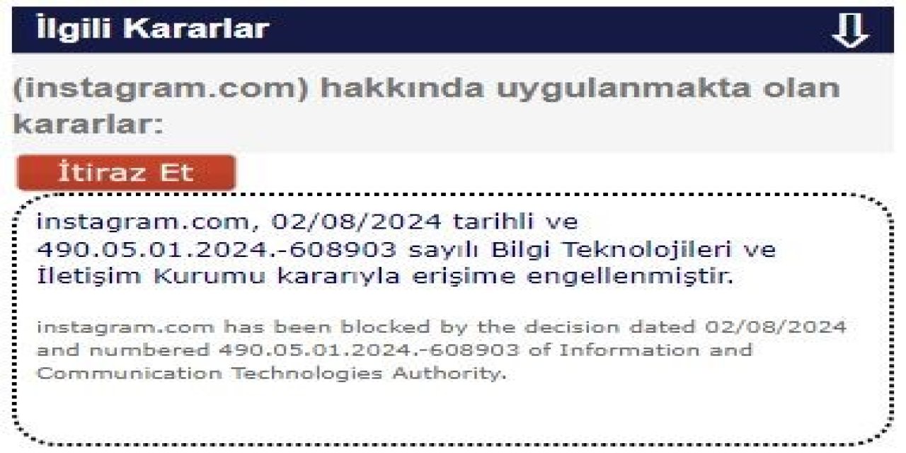 Instagram’a erişim engeli getirildi