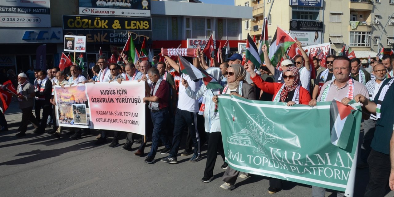 Karaman'da İsmail Heniyye için yürüyüş düzenlendi