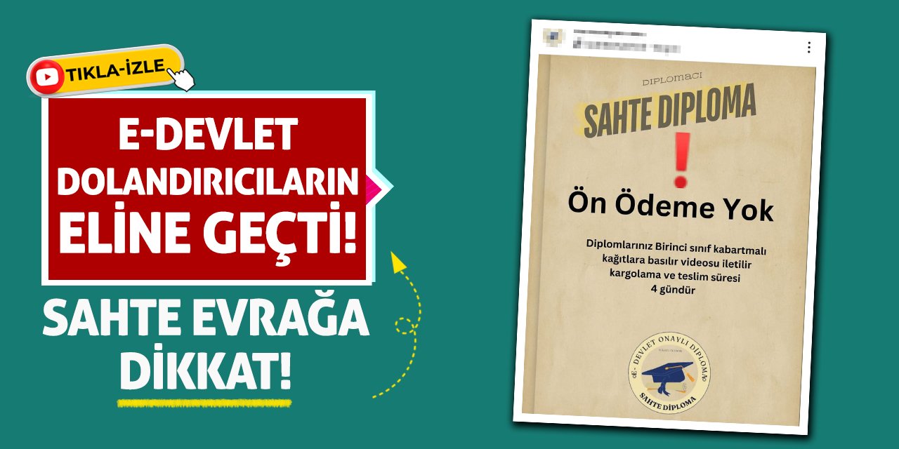 e-devlet dolandırıcıların eline geçti! Sahte evrağa dikkat!