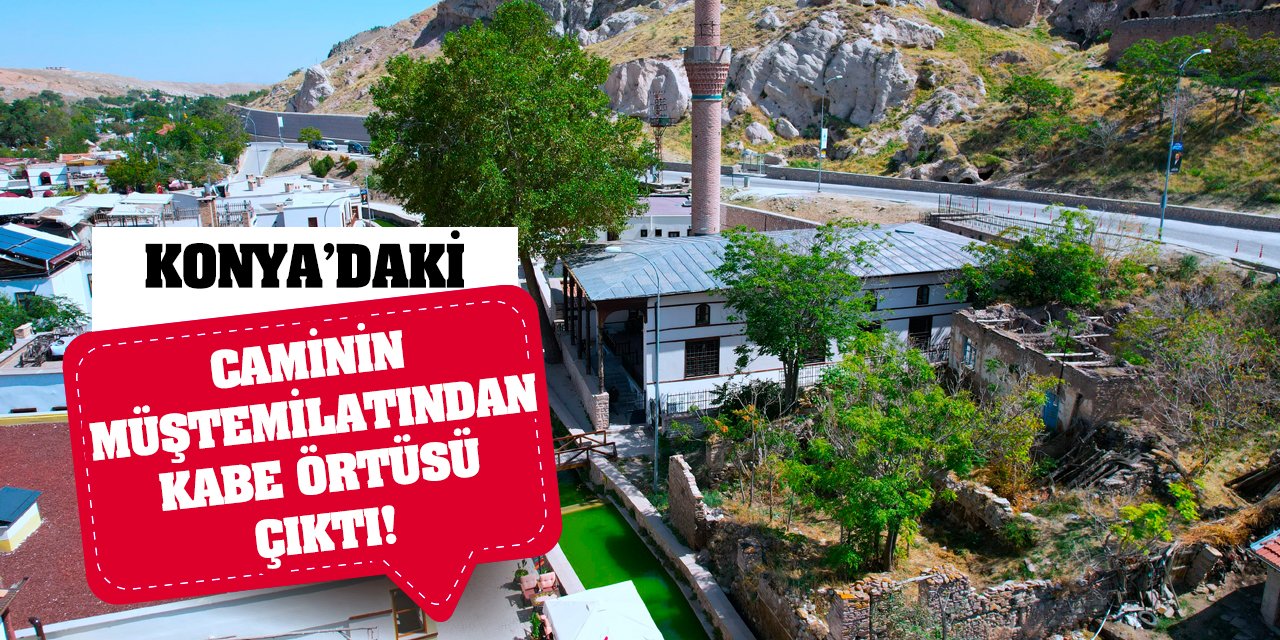 Konya'daki caminin müştemilatından Kabe örtüsü çıktı!