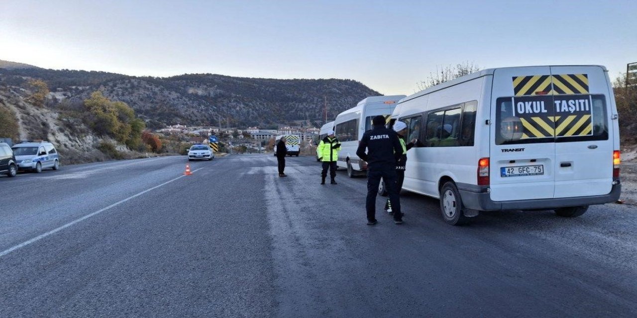 Konya'da okul servis araçları denetlendi