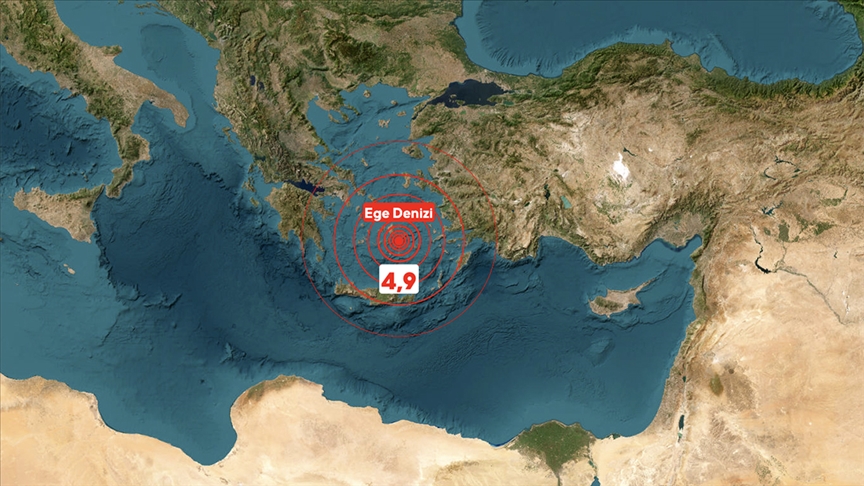 Ege Denizi'nde 4,9 büyüklüğünde deprem yaşandı