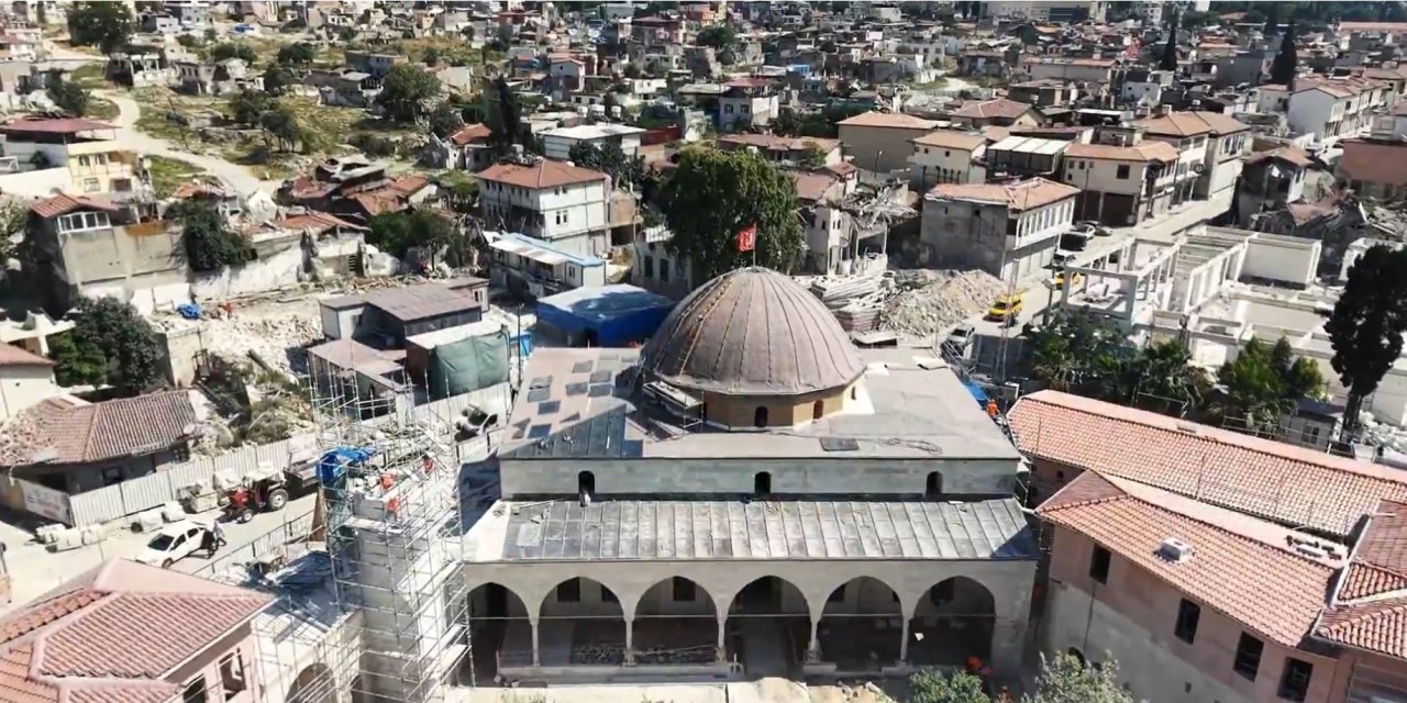 Depremin yıktığı Habib-i Necaar Camii’nde ihya çalışmaları hızla sürüyor