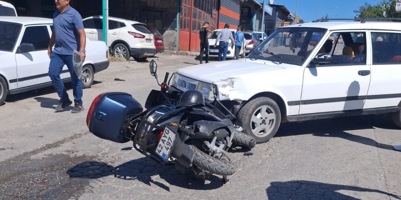 Beyşehir’de otomobille motosiklet çarpıştı: 1 yaralı