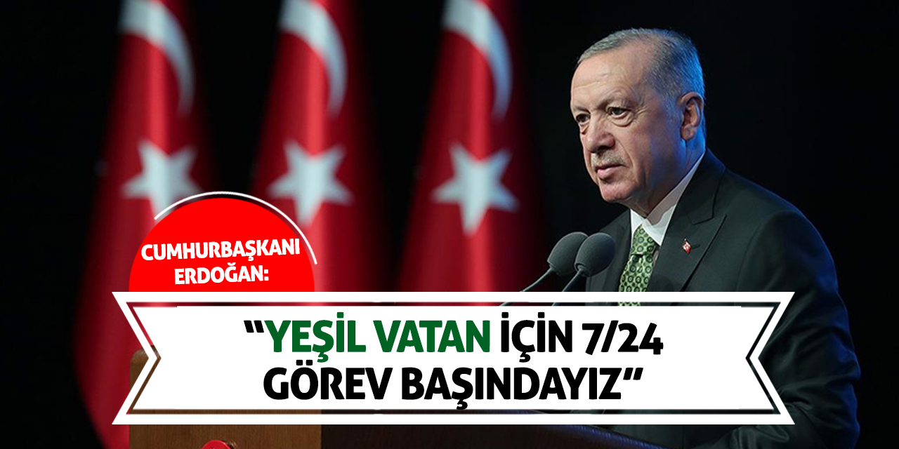 Cumhurbaşkanı Erdoğan: Yeşil Vatan İçin 7/24 Görev Başındayız