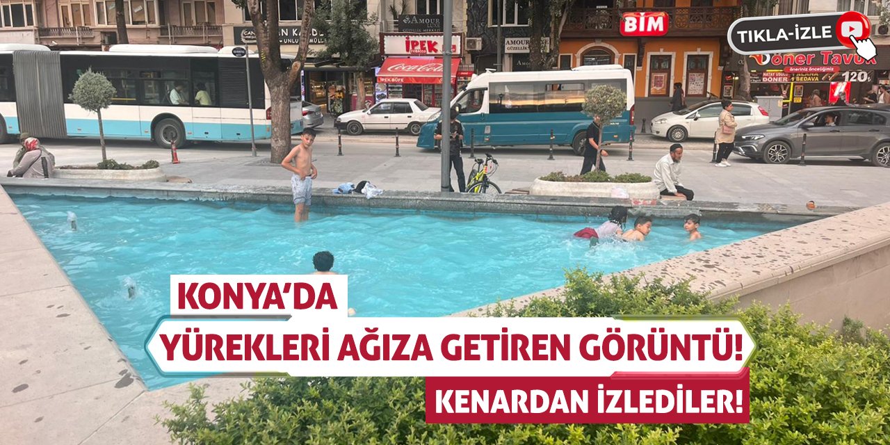 Konya'da Yürekleri Ağıza Getiren Görüntü! Kenardan İzlediler!
