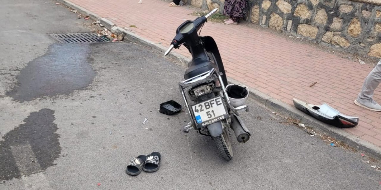 Küçük çocuk kontrolden çıkan motordan savruldu!