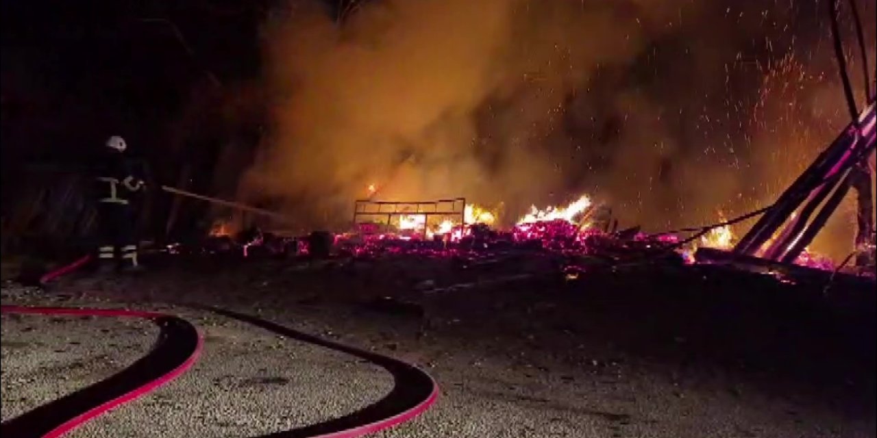 Yanan Evdeki Tüpün Bomba Gibi Patladığı Anlar Kamerada!