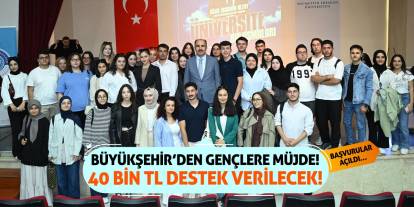 Büyükşehir’den Gençlere Müjde! 40 Bin TL Destek Verilecek!