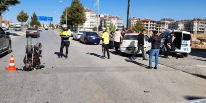 Konya’da motosiklet otomobile çarptı: 1 yaralı