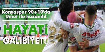 Konyaspor 90+10'da Umut ile kazandı! Hayati galibiyet!