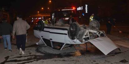 Takla atan otomobilden sağ çıktı