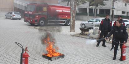 Sarayönü'nde yangın tatbikatı yapıldı