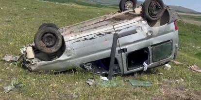 Konya'da otomobil takla attı: 2 yaralı