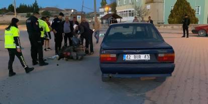Kulu’da otomobille çarpılan motosikletli yaralandı