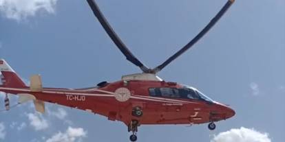 Konya'da hava ambulansı kalp krizi geçiren hasta için havalandı