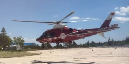 Konya'da ambulans helikopter acil hasta hasta için havalandı
