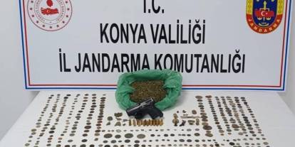 Konya’da jandarma tarihi eserlere el koydu