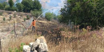 Antalya'da makilik alanda çıkan yangına müdahale ediliyor