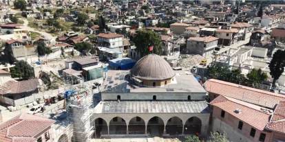 Depremin yıktığı Habib-i Necaar Camii’nde ihya çalışmaları hızla sürüyor