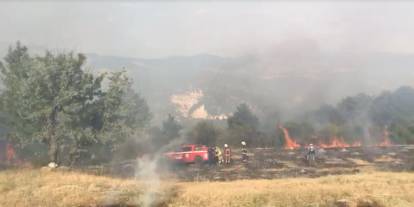 Tarım arazisinde çıkan yangın 3 saatte kontrol altına alındı