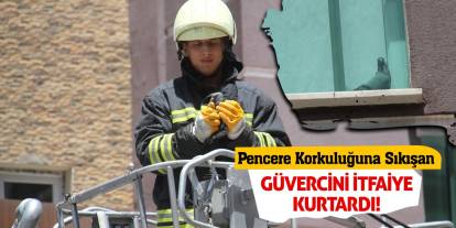 Pencere Korkuluğuna Sıkışan Güvercini İtfaiye Kurtardı!