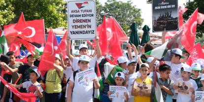 Konya'da Filistin'e Çocuklar Sahip Çıktı