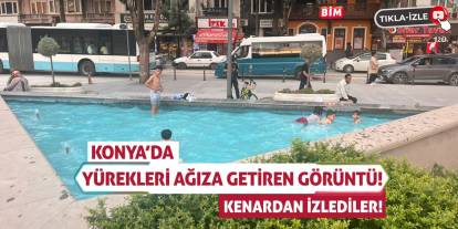 Konya'da Yürekleri Ağıza Getiren Görüntü! Kenardan İzlediler!