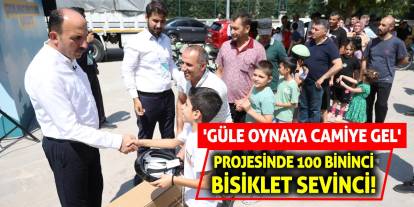 'Güle Oynaya Camiye Gel' Projesinde 100 Bininci Bisiklet Sevinci!