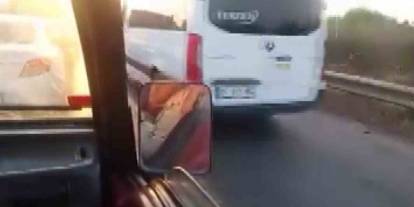 Emniyet şeridini kullanan sürücülere videolu tepki