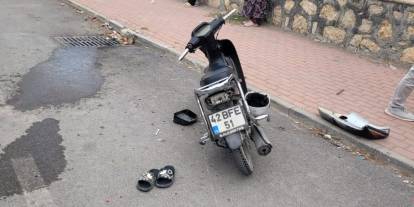 Küçük çocuk kontrolden çıkan motordan savruldu!