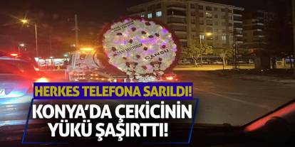 Konya’da Çekicinin Yükü Şaşırttı! Herkes Telefona Sarıldı!