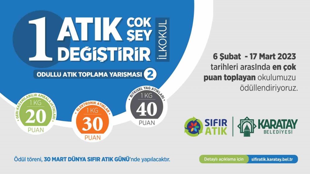 Karatay’da 2. İlkokullar Arası Atık Toplama Yarışması başladı