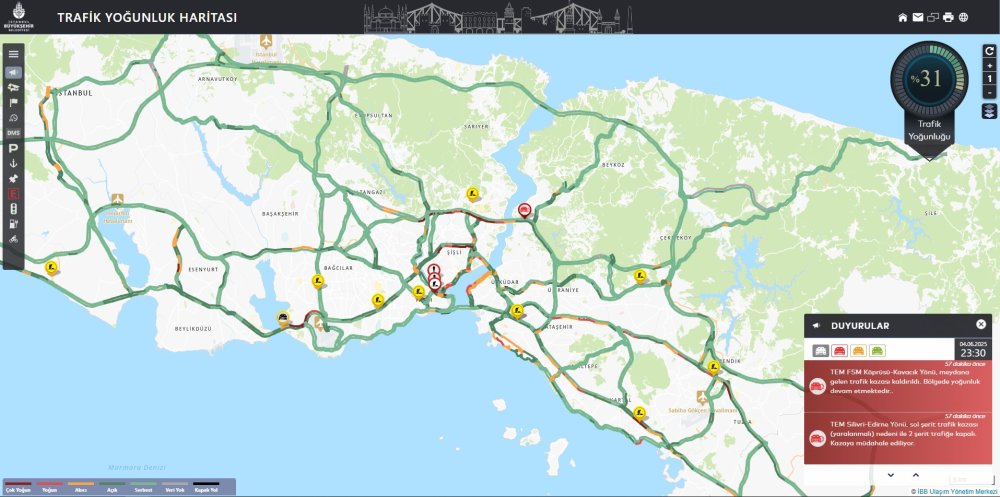 İstanbul - İstanbul'un çıkış güzergahlarında trafik yoğunluğu